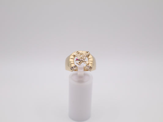 7.7g Size 12, 4.19mm Horseshoe X Eagle Ring
