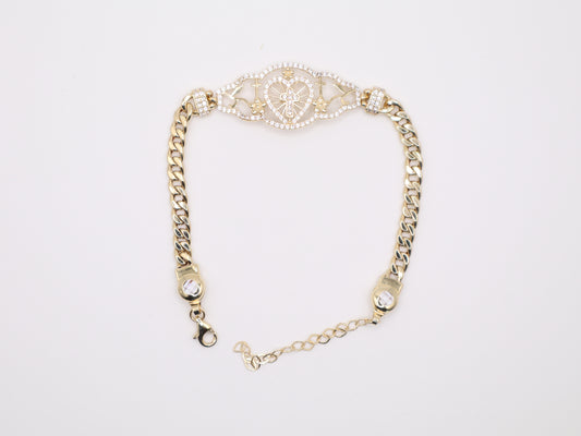 6" 16mm Hollow Cross Bracelet