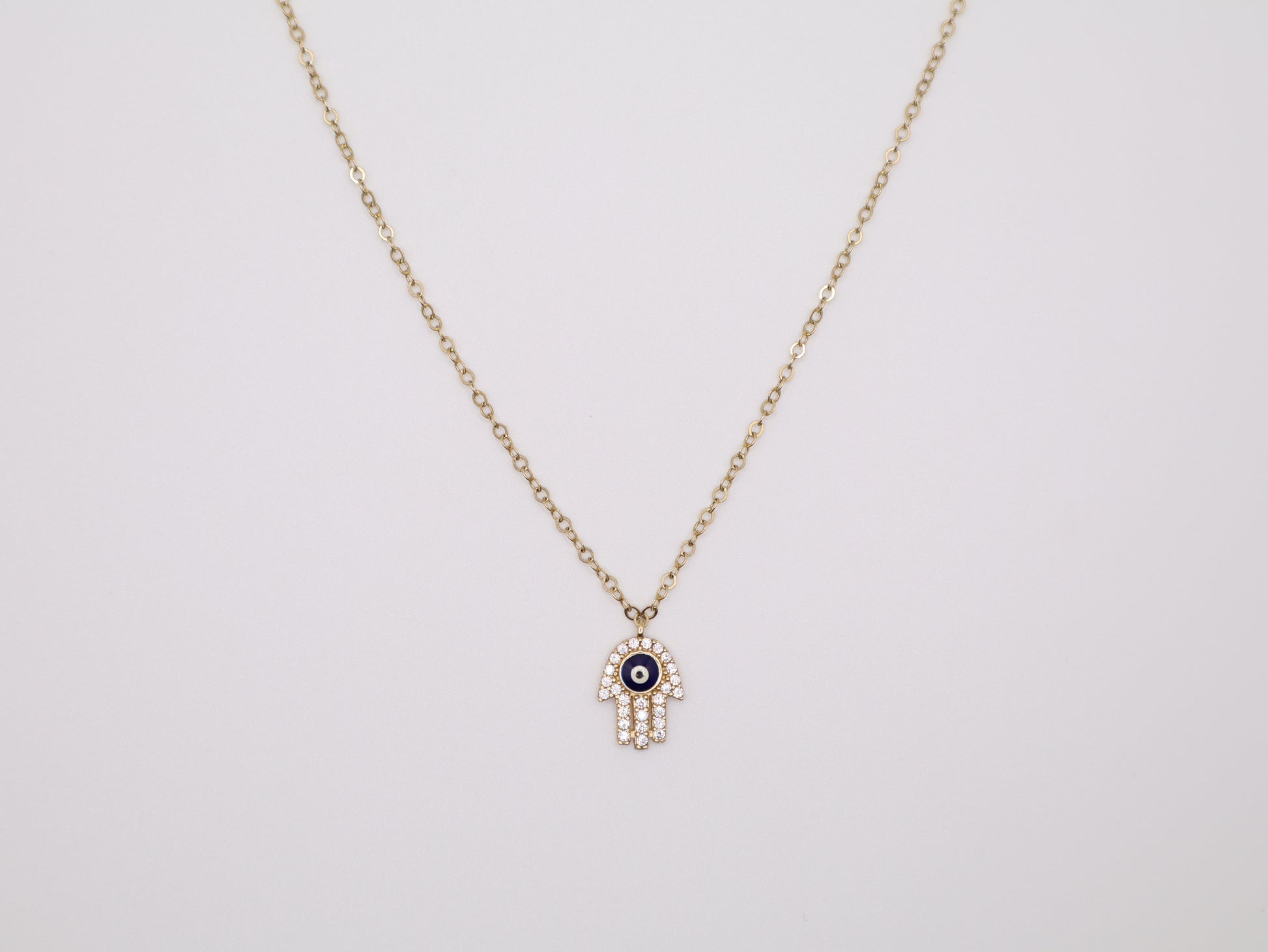 18in, 1mm Necklace with Evil Eye Pendant