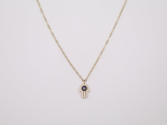 18in, 1mm Necklace with Evil Eye Pendant