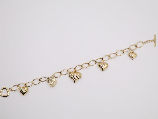4.1g, 7.5in, 7mm Unique Heart Bracelet