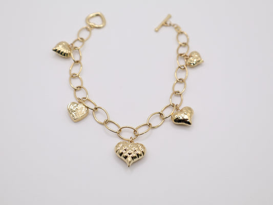 4.1g, 7.5in, 7mm Unique Heart Bracelet