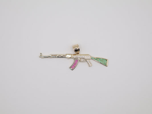 5.6g 1in, 70mm Mexican Flag AK-47 Pendant