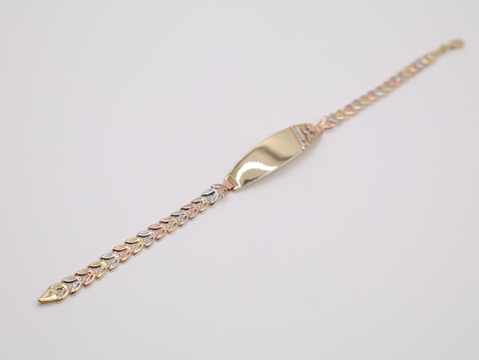 5.7g, 7.25in, 9.91mm Flower Plated Bracelet