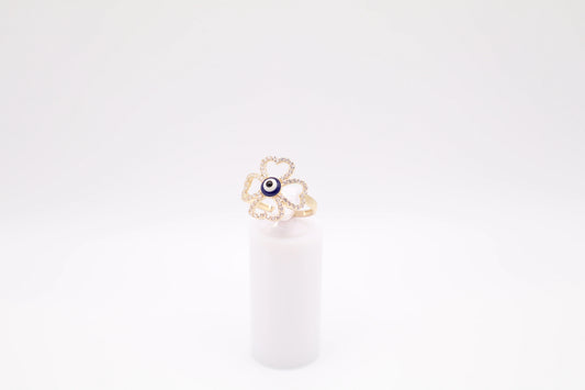 Size 7.5, 1.9mm Four-Leaf Clover Ring