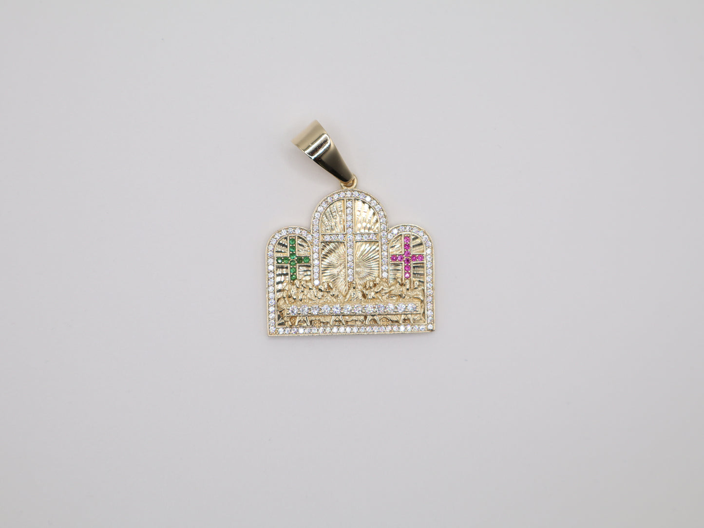 14.7g 1.87in, 36mm Last Supper Triple Cross Pendant