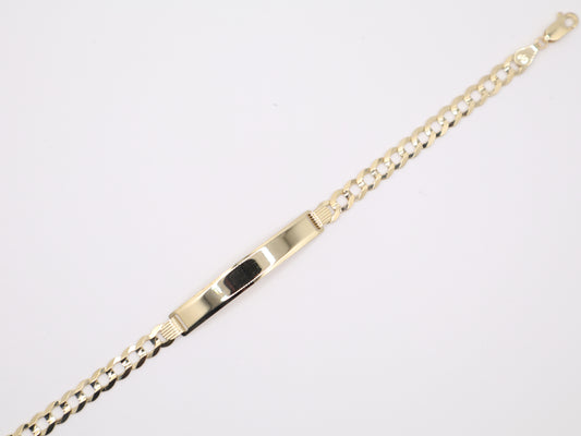 8" 5.69mm Curb Link Bracelet with Palque