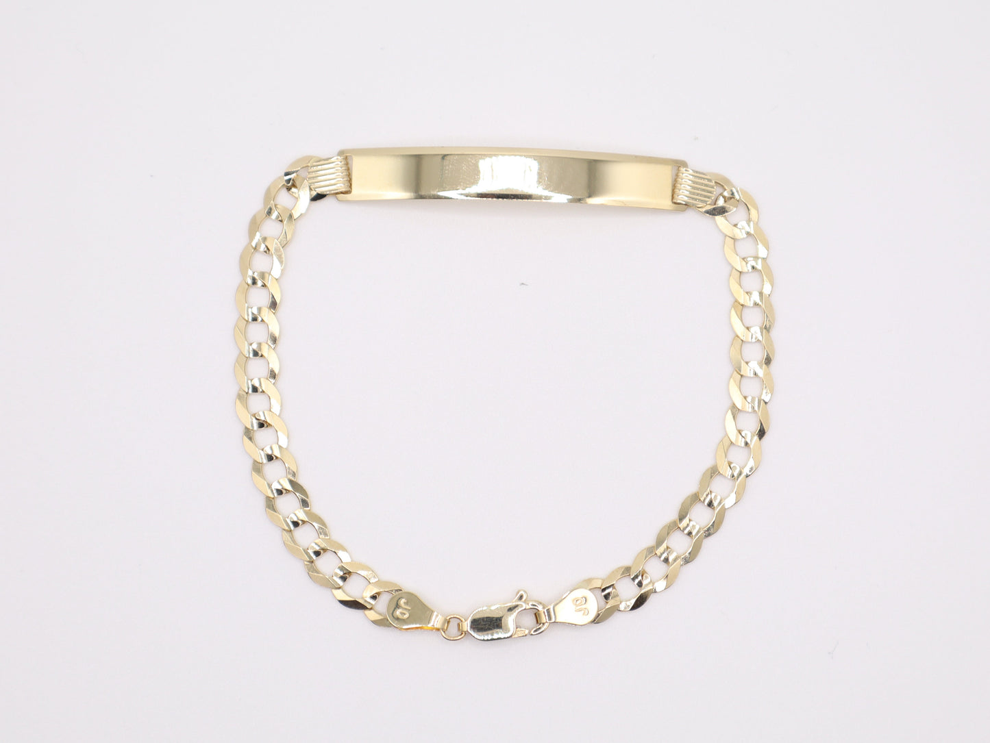8" 5.69mm Curb Link Bracelet with Palque