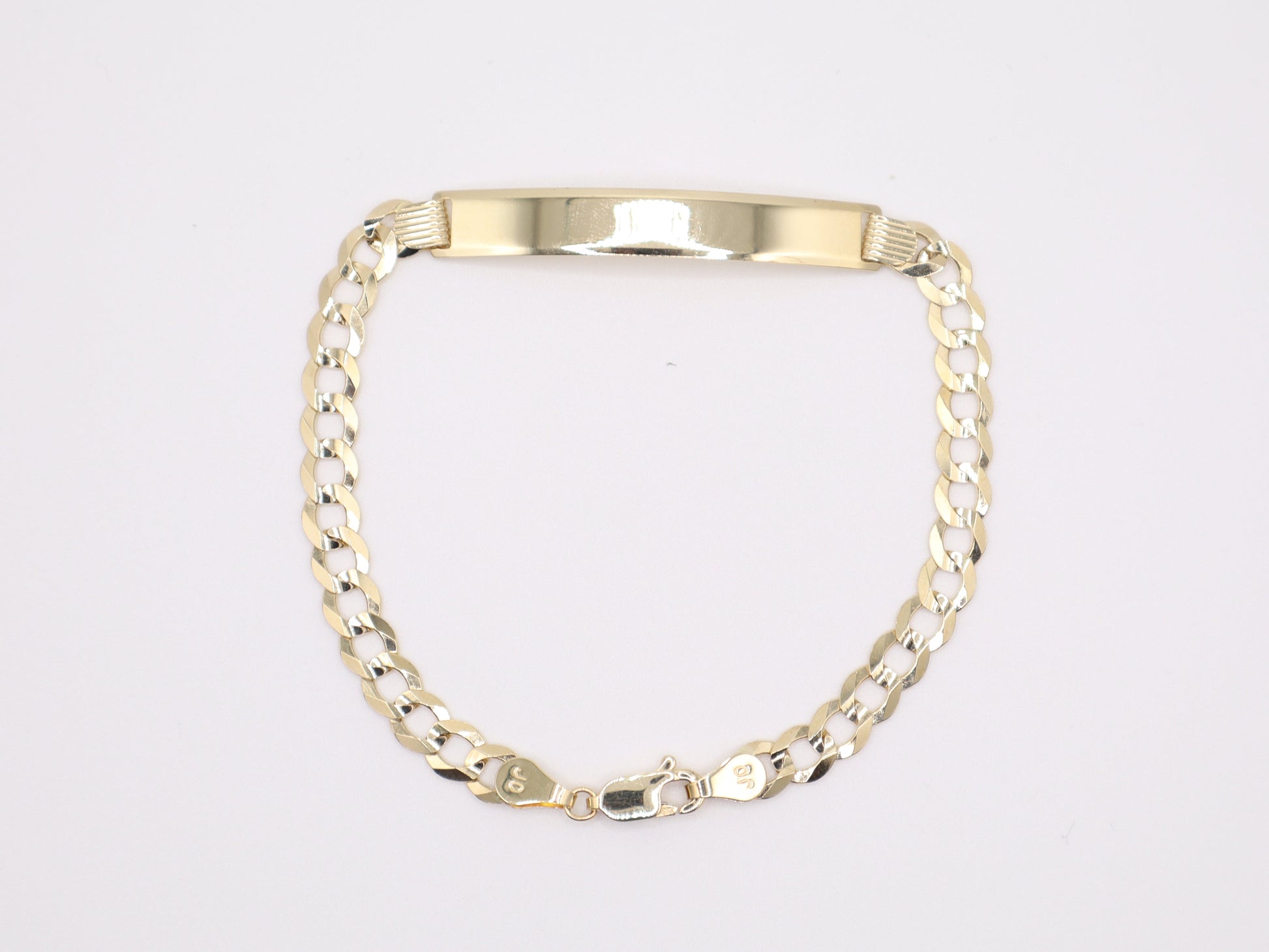 8" 5.69mm Curb Link Bracelet with Palque