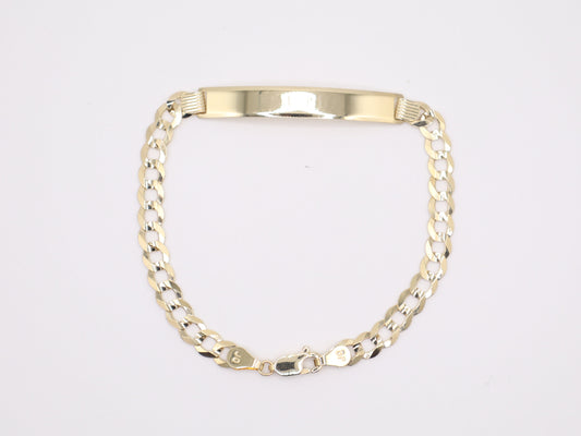8" 5.69mm Curb Link Bracelet with Palque