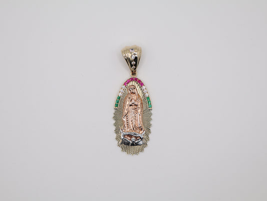 15.7g 2.5in, 23mm Green, White, Red Virgin Mary Pendant