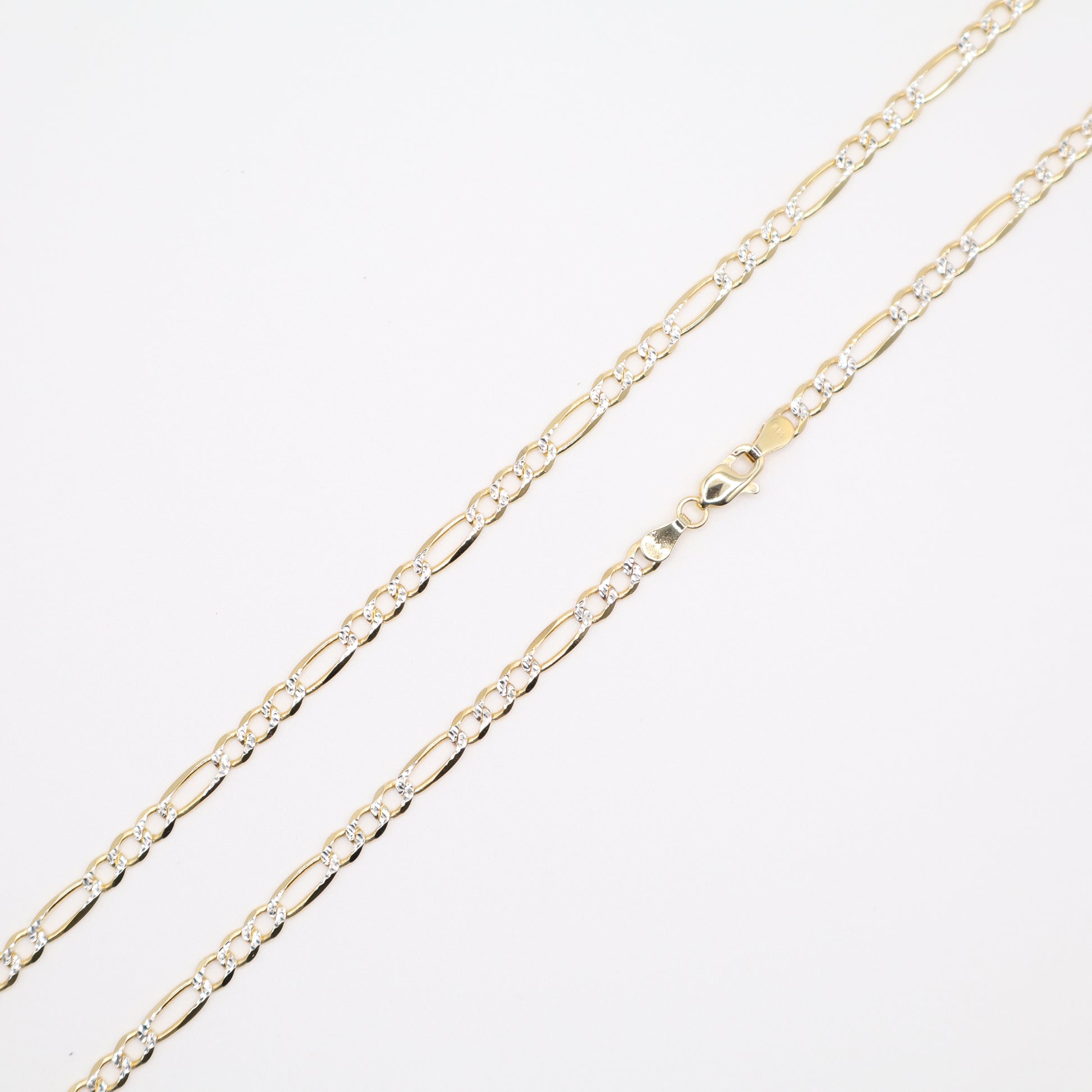 22" 3.7mm Diamond Cut Figaro Necklace
