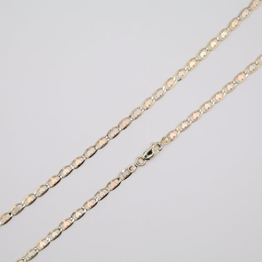 24" 4mm Floral-Star Tri-Color Necklace