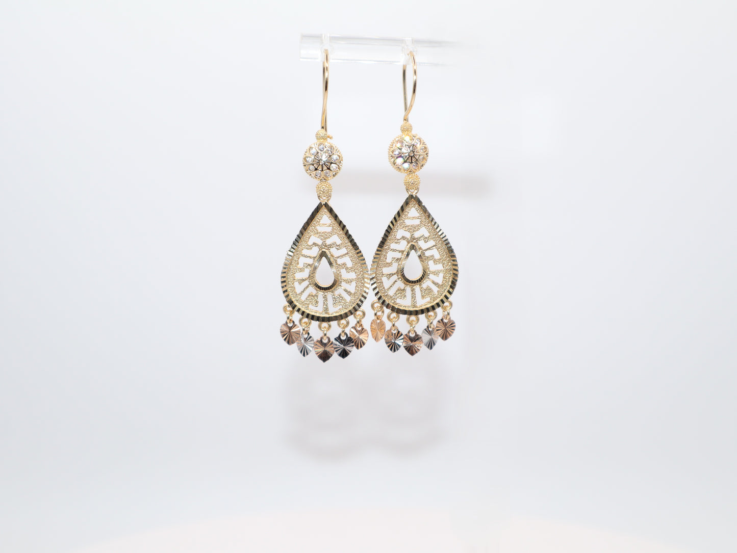 2.25in,Tri-Color Contemporary Dangle Earrings