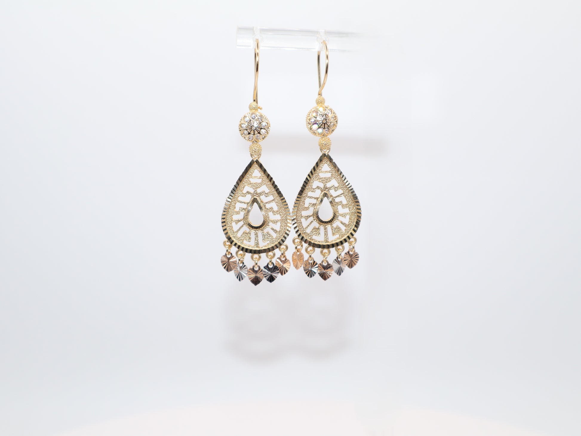 2.25in,Tri-Color Contemporary Dangle Earrings