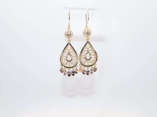 2.25in,Tri-Color Contemporary Dangle Earrings