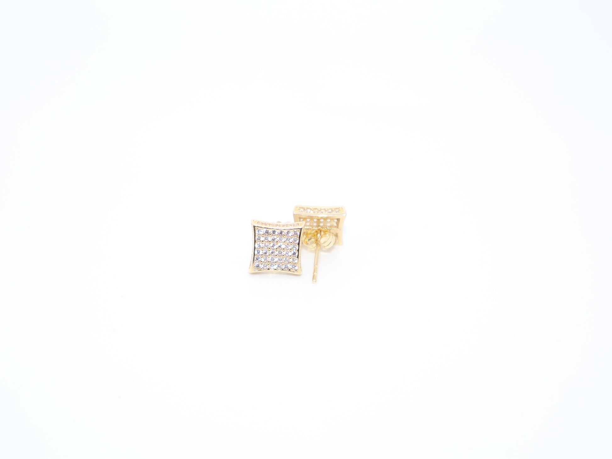 0.5" 8mm White Stone Earings