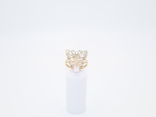 2.8g Size 8, 1.81mm White Stone Butterfly Ring