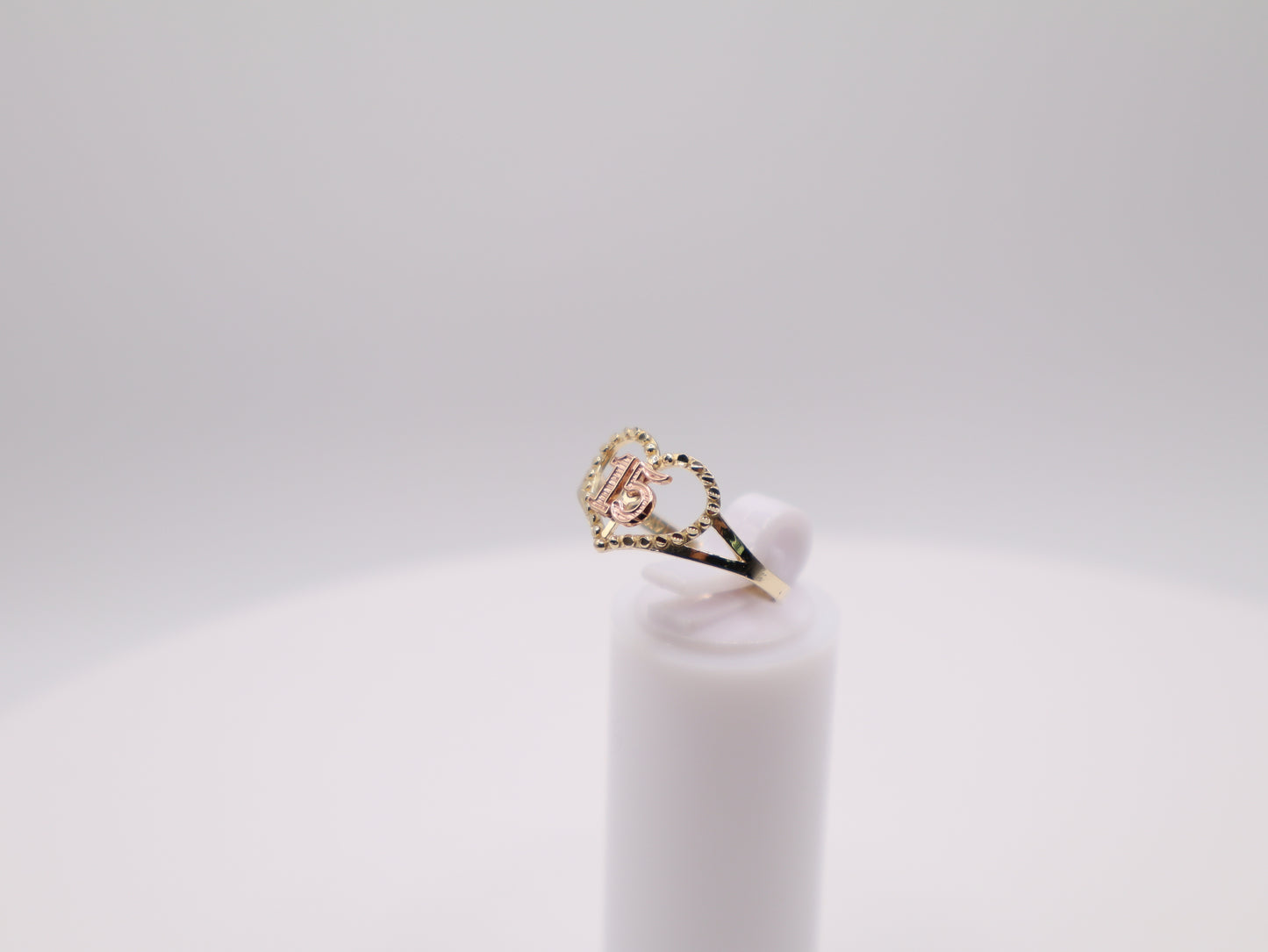 1.4g Size 8, 1.78mm Yellow & Rose Gold Quinceañera Ring