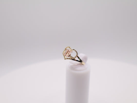 1.4g Size 8, 1.78mm Yellow & Rose Gold Quinceañera Ring