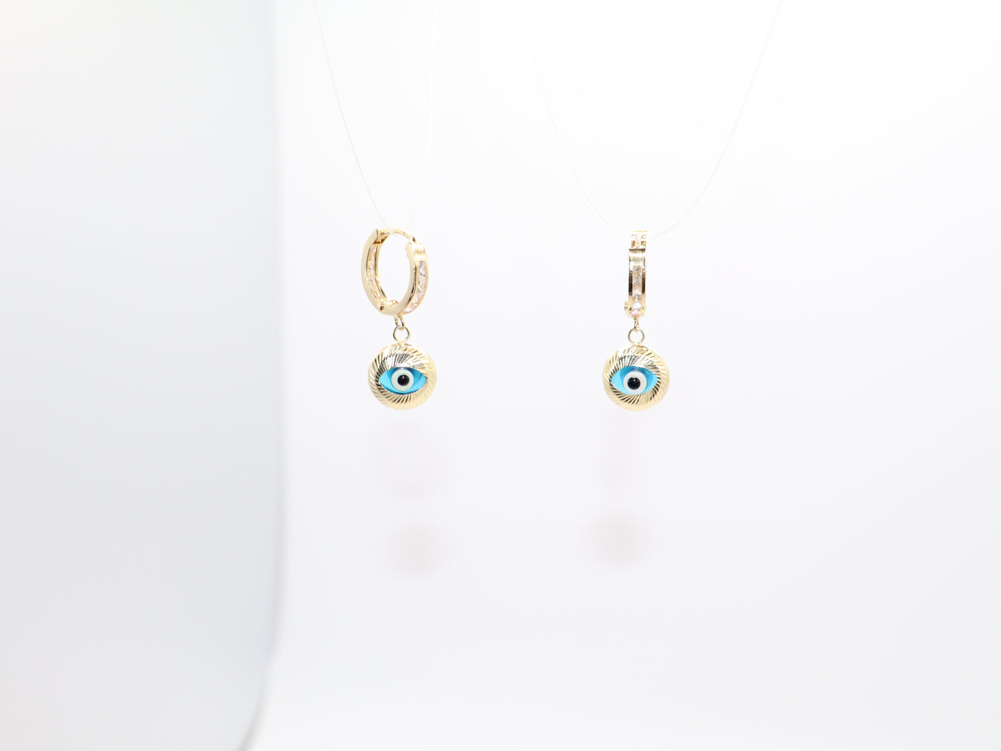 1" 9.9mm Evil Eye Earings