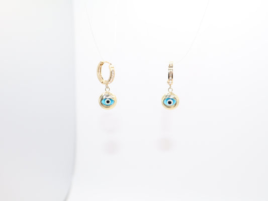 1" 9.9mm Evil Eye Earings