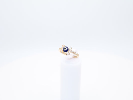1.8g Size 7, 2.08mm Evil Eye Ring