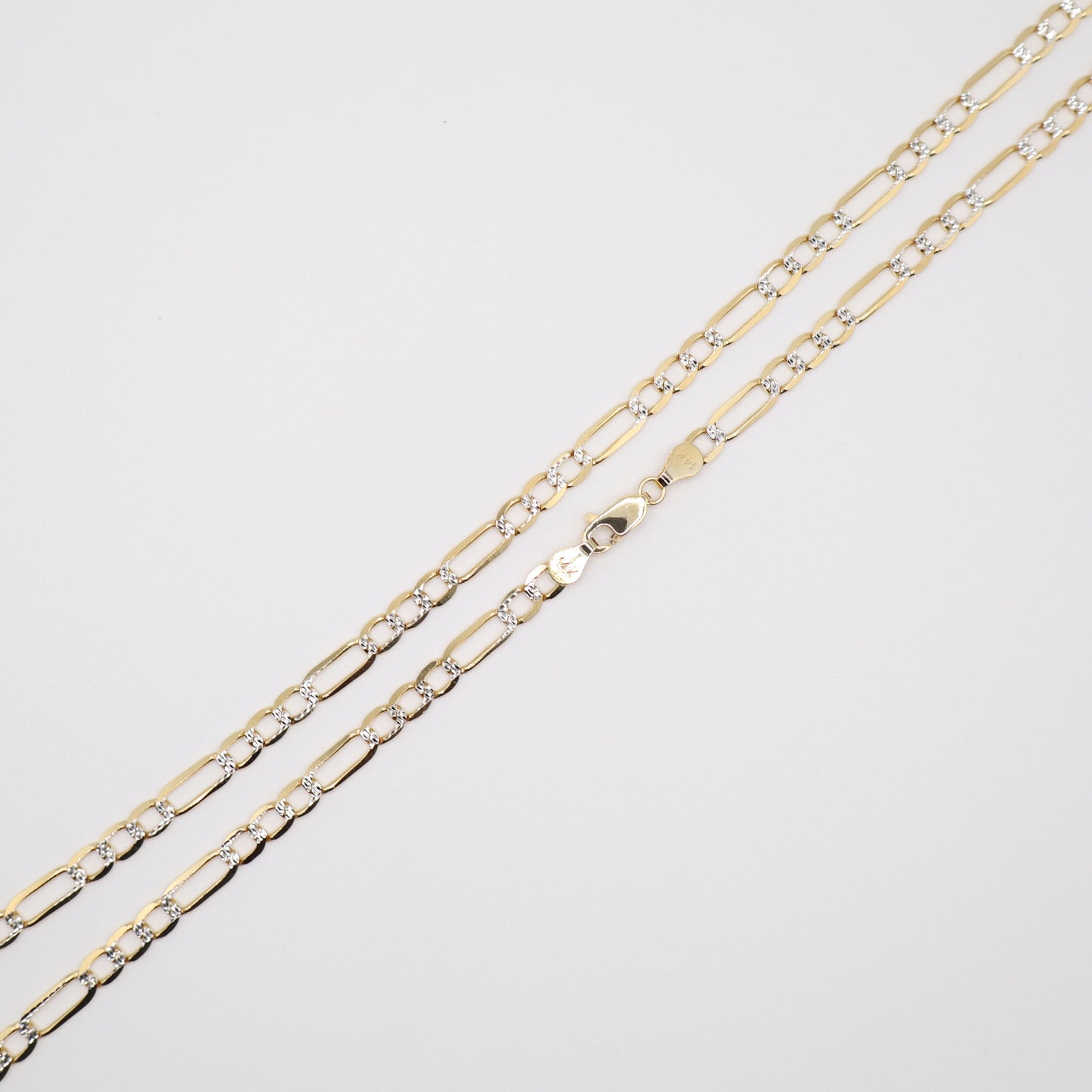 24" 4.7mm Diamond Cut Figaro Necklace
