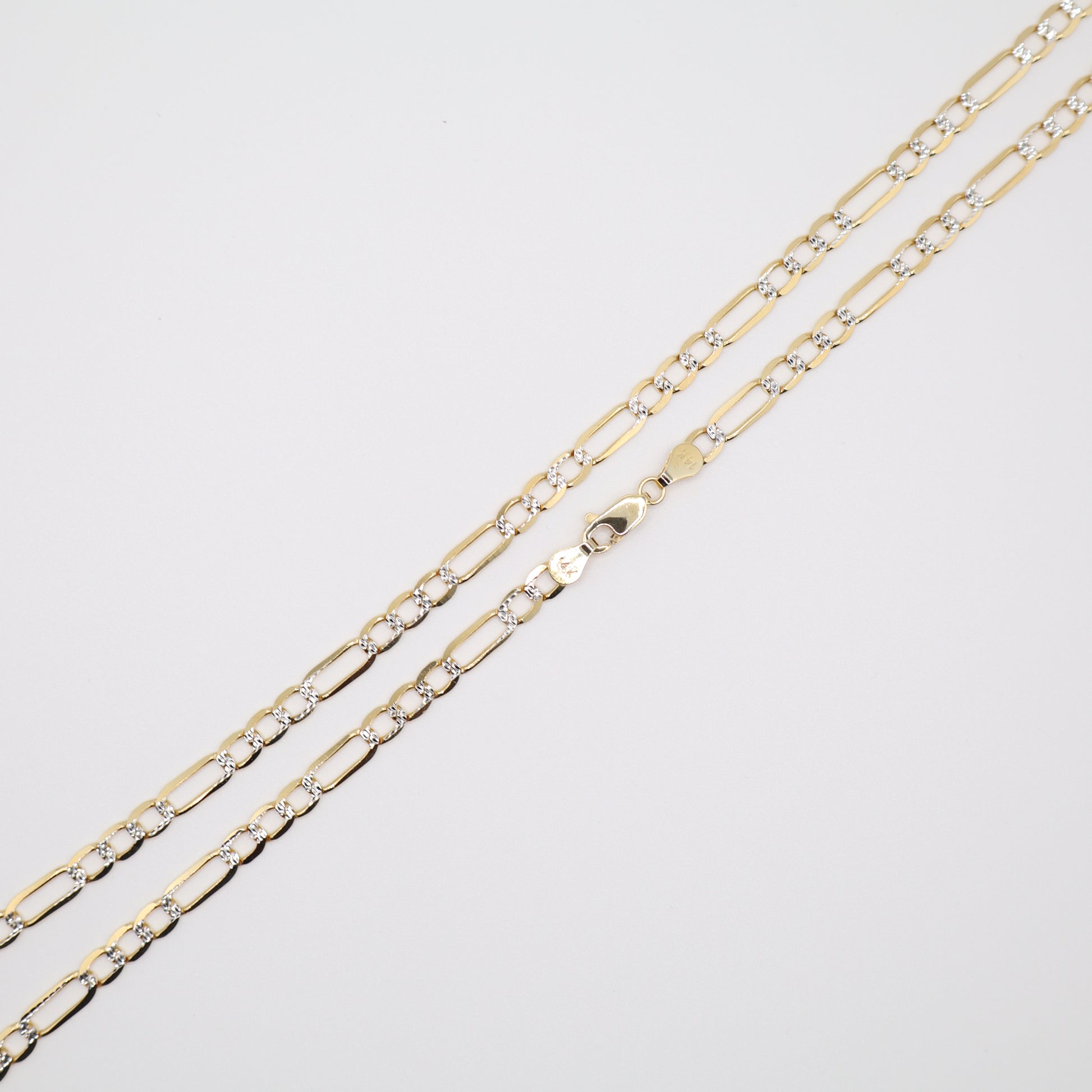 24" 4.7mm Diamond Cut Figaro Necklace