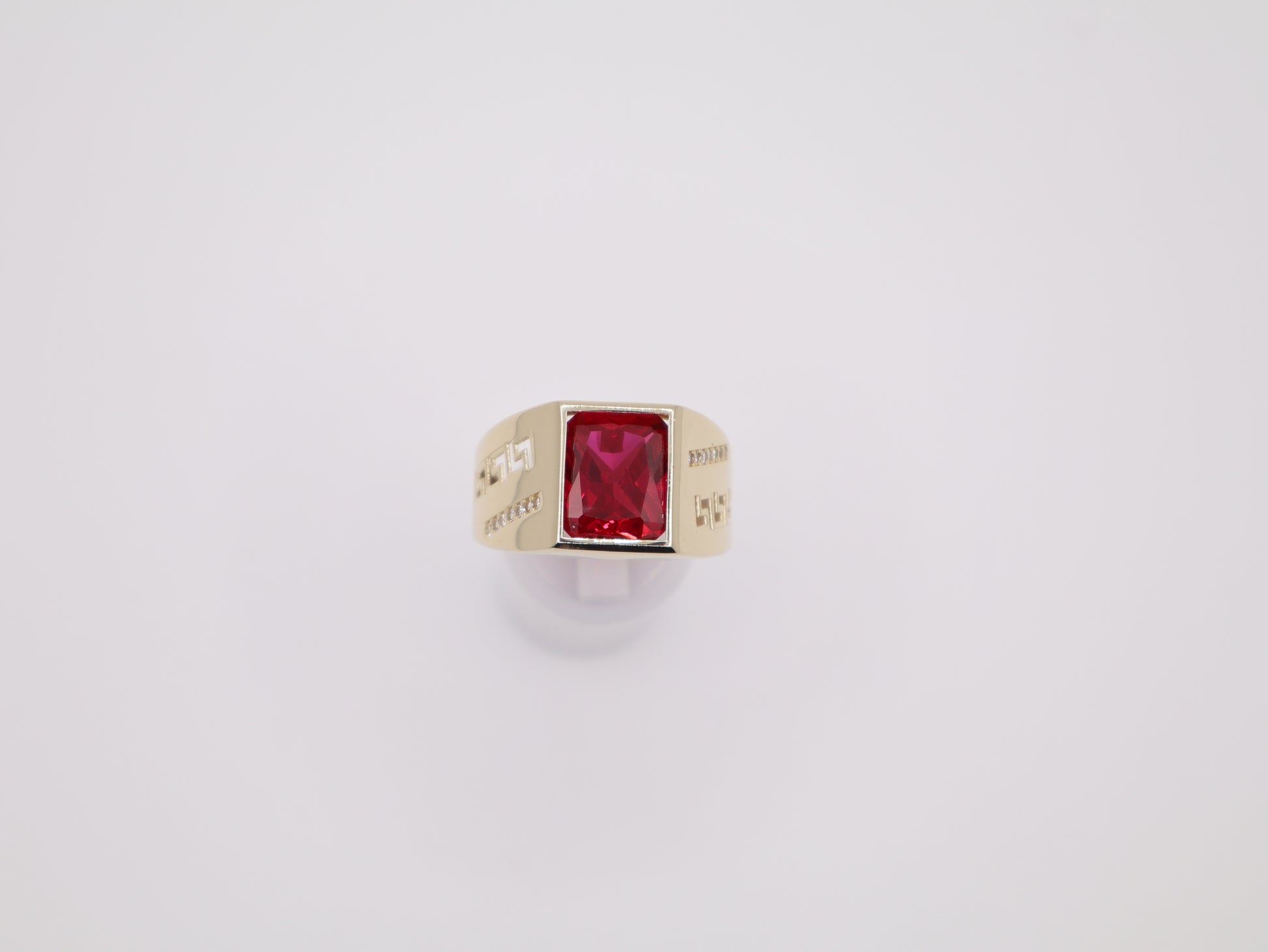 Size 12 2mm Red Stone Ring