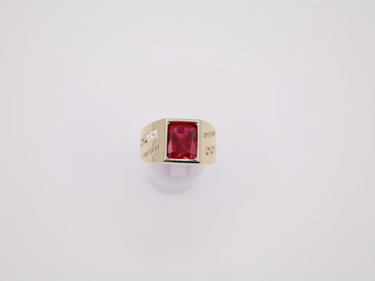 Size 12 2mm Red Stone Ring