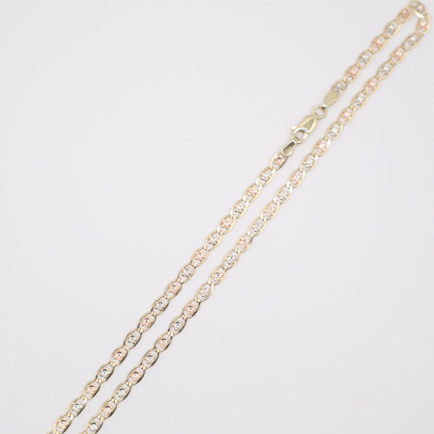 18" 3.4mm Tri-Color Flora-Star Necklace