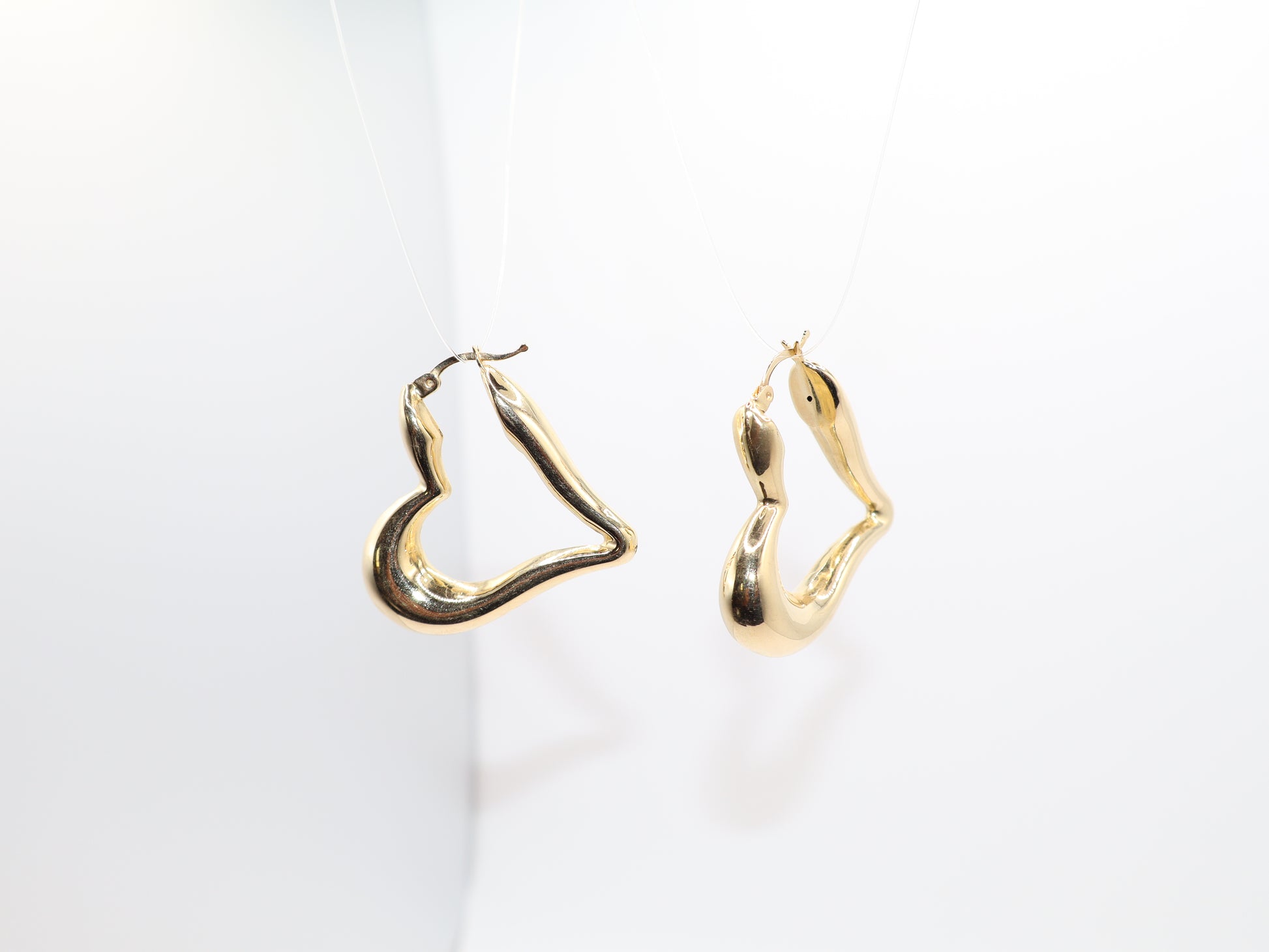 1.5" 8.5mm Heart Shaped Earings