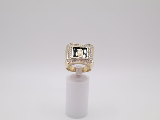 13.8g, 10 Ring Size, 6.95mm Black Stone Virgin Mary Ring