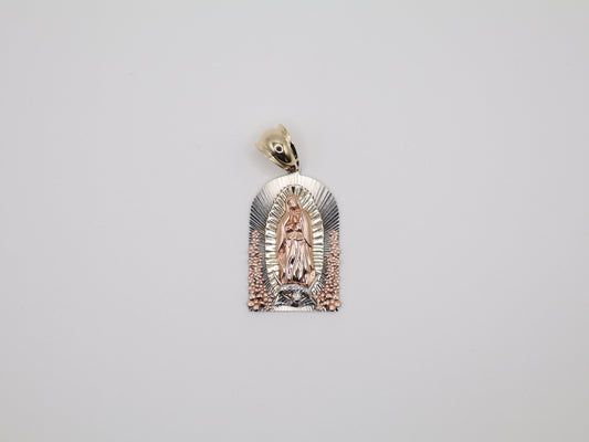 12.2g 2in, 24mm White Gold Virgin Mary Pendant