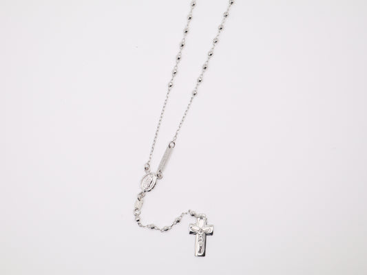26" 2.82mm White Gold Rosary