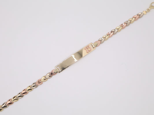 8.75" 7.65mm Quinceanera Plate Bracelet