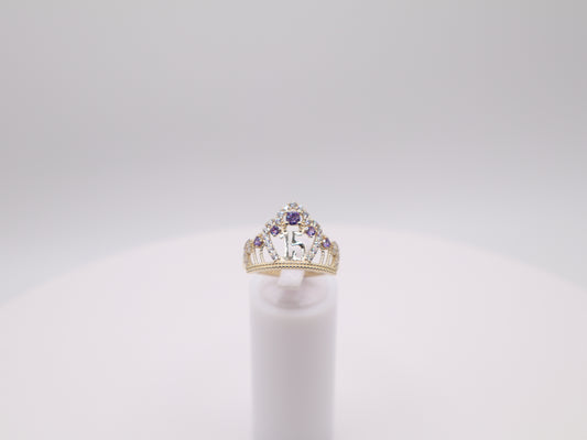 2.7g Size 8.5, 1.93mm Purple Crown Quinceañera Ring
