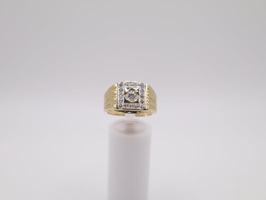 Size 10, 4mm White Stone Men's Rings