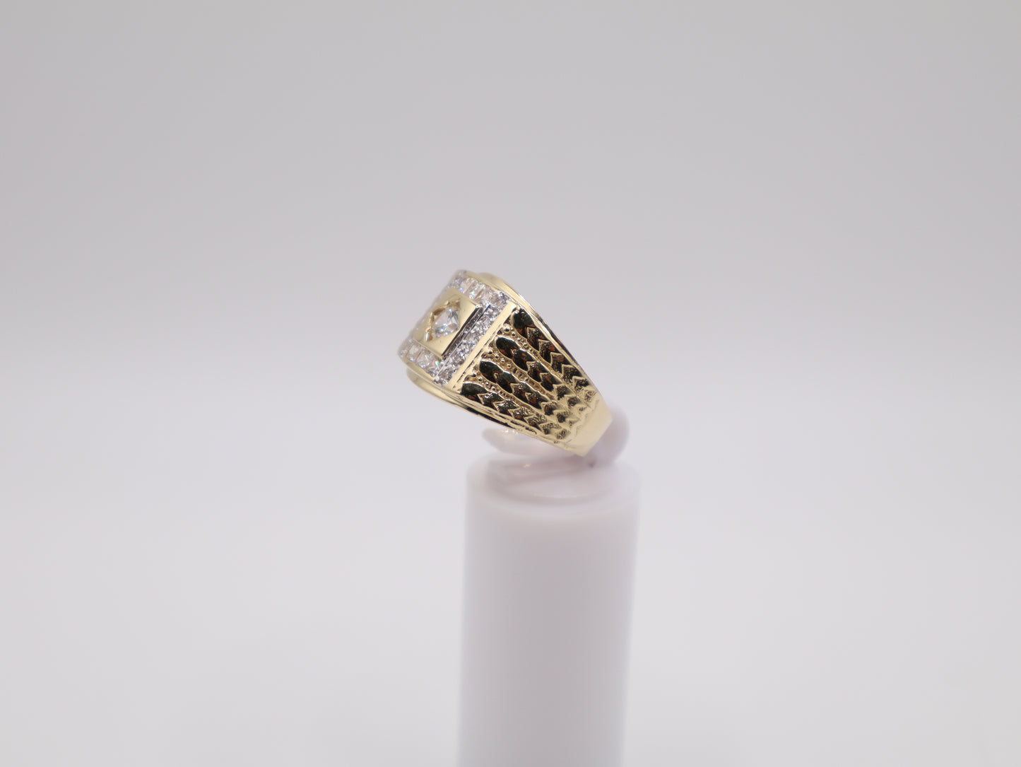 Size 10, 4mm White Stone Men's Rings