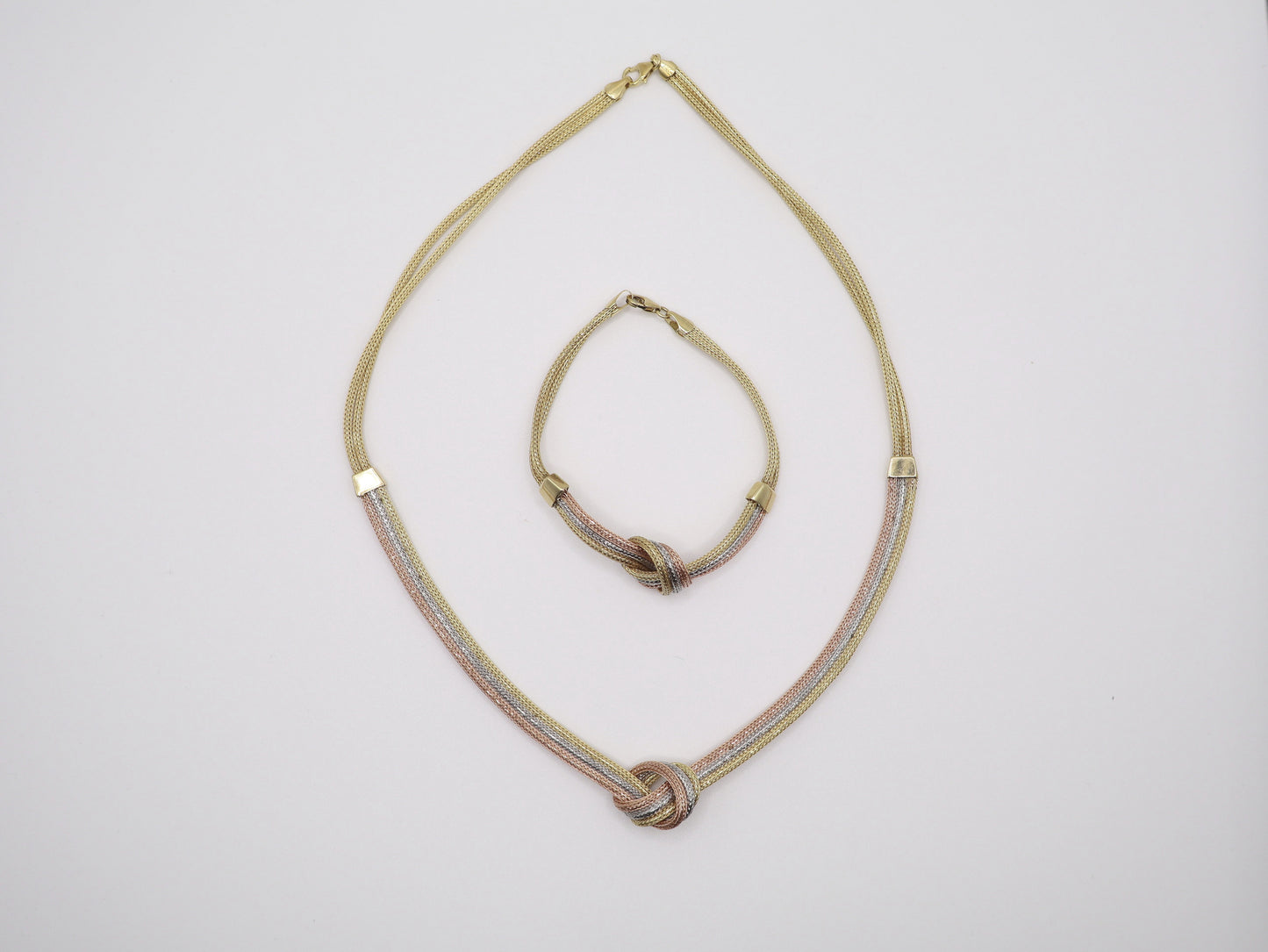 16in, 5.5mm Tri-Color Rope Necklace with Bracelet