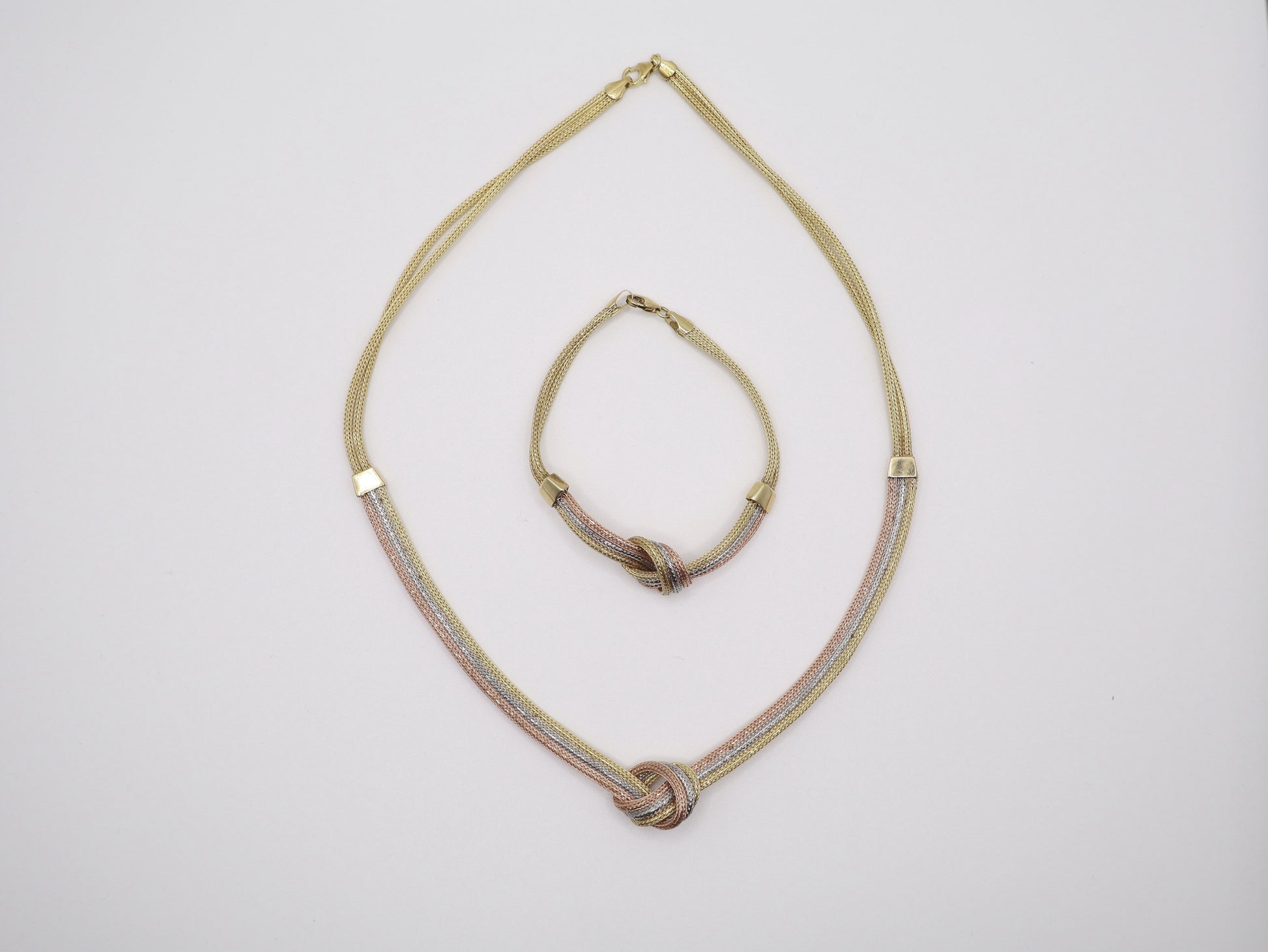 16in, 5.5mm Tri-Color Rope Necklace with Bracelet