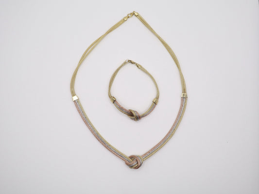 16in, 5.5mm Tri-Color Rope Necklace with Bracelet