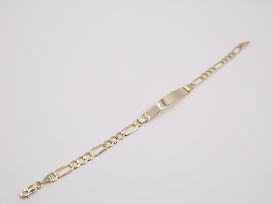 7.5g, 8in, 6mm Figaro Plate Bracelet