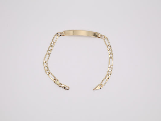 7.5g, 8in, 6mm Figaro Plate Bracelet