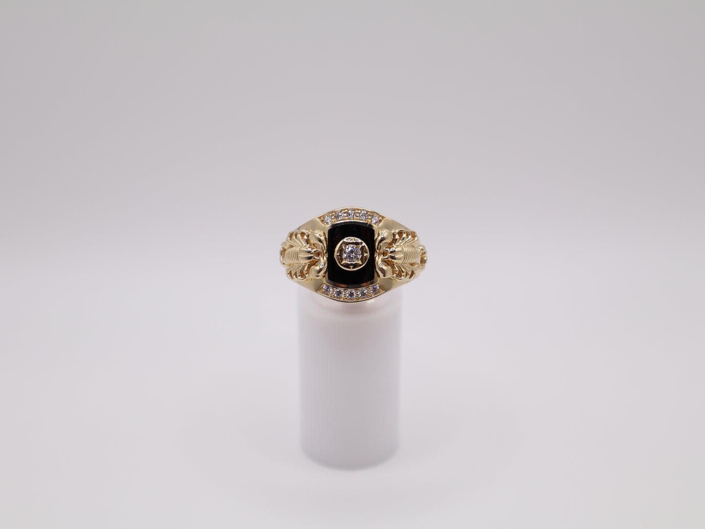 8.9g Size 12, 3.59mm Scorpion Black Stone Ring