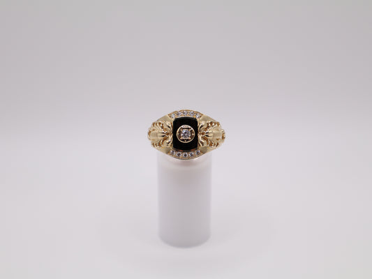 8.9g Size 12, 3.59mm Scorpion Black Stone Ring
