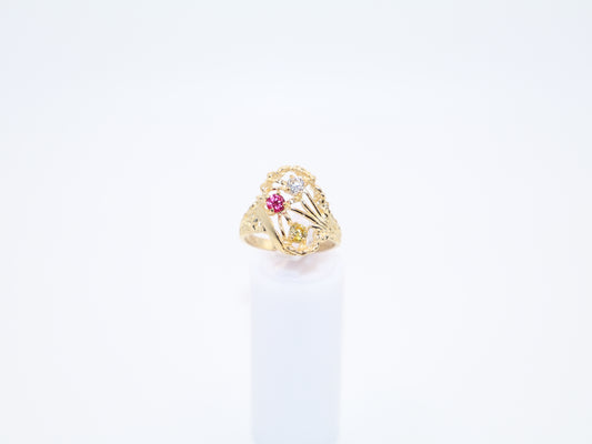 4.5g Size 7.75, 2.48mm Contemporary Flower Ring