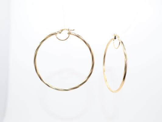 1.75" 2mm Hoop Earings