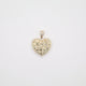 Studded Gold Nugget Heart Charm (Large)